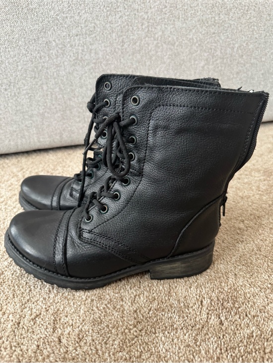 Steve Madden Shoes - Steve Madden Black Lace-Up Combat Boots with Back Zipper